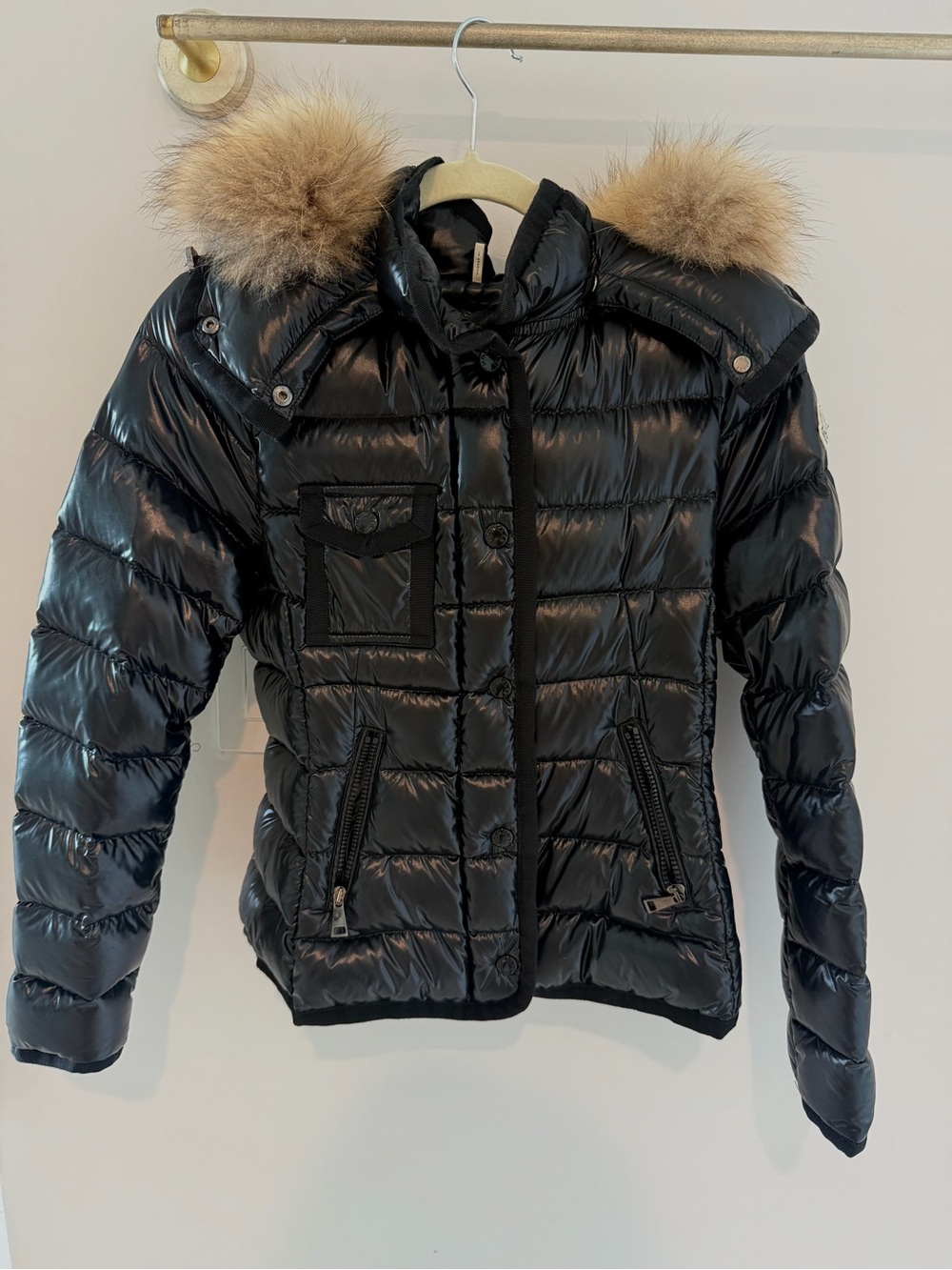 Moncler Armoise Shiny Quilted Short Outerwear - Picture 1 of 6